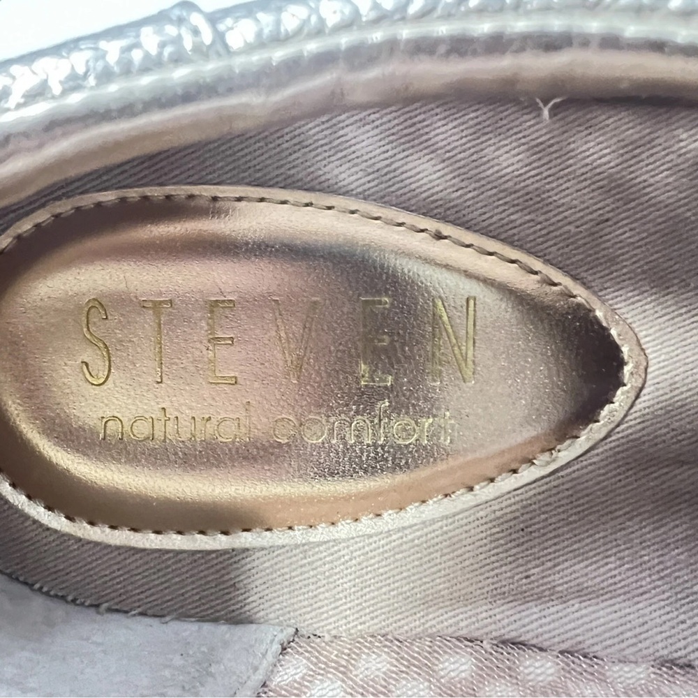 Steve Madden STEVEN Napa natural comfort leather gold sneakers gym shoes - Picture 10 of 11